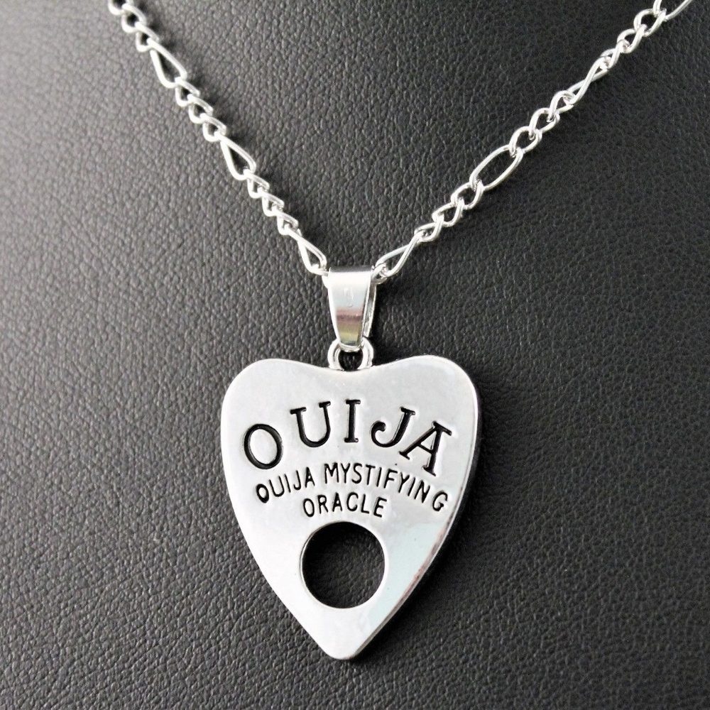 Silver Ouija Board Planchette Pendant Necklace